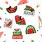 Summer Tiered Tabletop Decor, Red Green Watermelon Tray Decorations, Hello Summer Sweet Popsicle Ant Wooden Signs, Farmhouse Rustic Decorations for Home Table Shelf Mantel Party